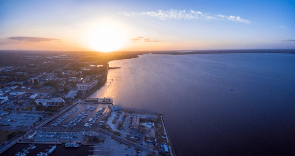 Sanford Florida - Lake Monroe aerial view